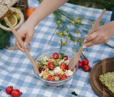 Dieta saludable al aire libre.